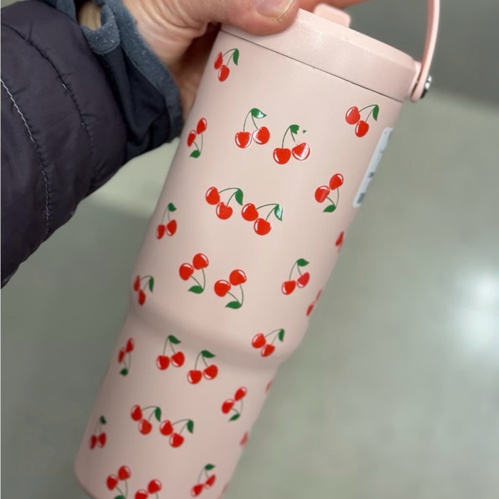 Charming Cherry Kids Tumbler - Pink water bottle